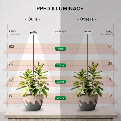 Plant Grow Lights, Clip on Grow Light for Indoor Plants, Full Spectrum LED Plant Lights for Indoor Growing with Timer，4-Level Dimmable for Growth Small Grow Lamps 2 Pack