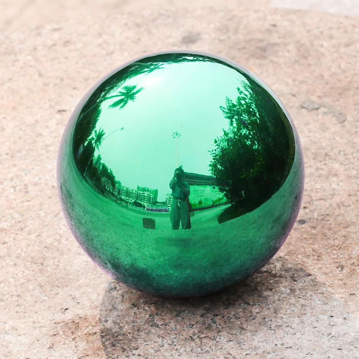 Stainless Steel Gazing Ball,12inch Green Gazing Globe