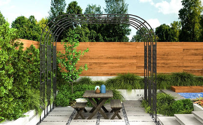 Garden Arch connectors 8pcs - Length: 15.5 inches, Suitable for Connect with a Garden Arch to Form a Garden Promenade (Black Combined Connection Accessories)