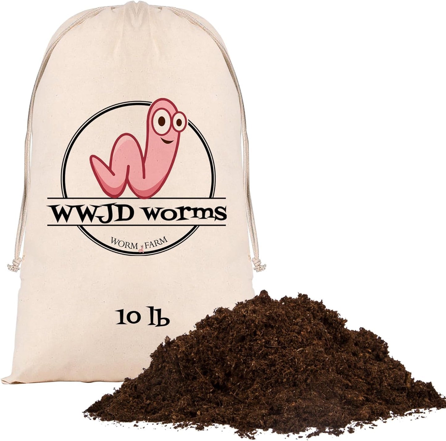 WWJD Worms-10lb Worm Bedding for Nightcrawlers and Red Wigglers (Worms Not Included)-Vermicompost Bin Worm Bedding-Earthworm Food for Organic Potting Soil Gardening Mix