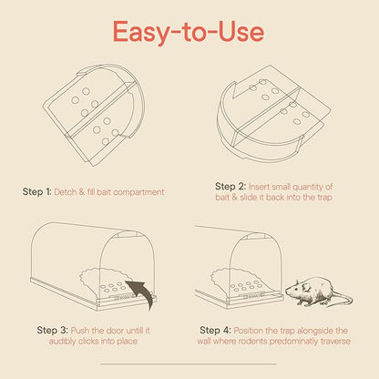 Humane Mouse Trap Pack of 2, Live Mouse Traps Catch and Release for Indoors & Outdoors, Pet & Child Safe, 6.69" Reusable Plastic Mouse Cage with Spring Door, Cleaning Brush Included, Green