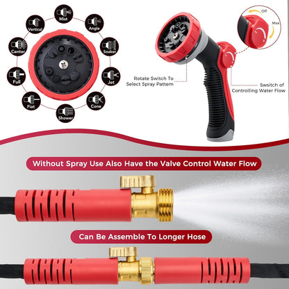 Upgraded 100FT Non-Expanding Garden Hose, Lightweight, Flexible Ultra-Light Water Hose, Burst-Resistant, Lead-Free, Anti-Kink, High-Pressure