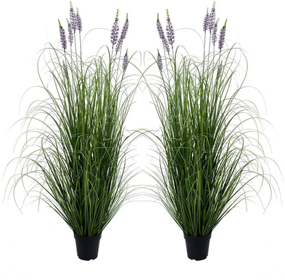 Artificial Plant 5ft(2pack) Tall Artificial Lavender Plant,Faux Plants Indoor Home Decorative Artificial Plants & Flowers in Pot Fake Plant, House Plant Indoor