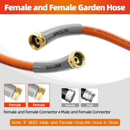 SPECILITE Garden Water Hose 10 ft x 5/8 in with Female to Female Connector, Small Leader Hose for Hose Reel, Heavy Duty, Flexible & Lightweight, Water Pipe, Outdoor Water Hose Extension Adapter