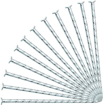 6-Inch Landscape Stakes Spiral Galvanized Landscape Spikes for Weed Barrier, Carpentry, Tent (50)