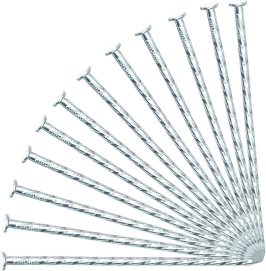 6-Inch Landscape Stakes Spiral Galvanized Landscape Spikes for Weed Barrier, Carpentry, Tent (50)