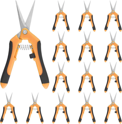 15 PCS 6.5 inch Garden Pruning Shears, Gardening Hand Pruners with Straight Stainless Steel Precision Blades, Pruning Shears Bud Trimming Scissors for Flowers Branches Precise Cuts