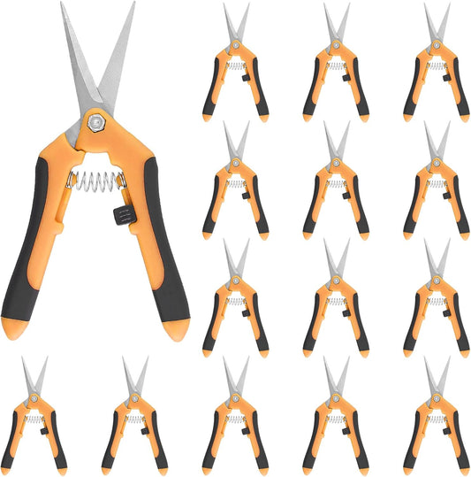 15 PCS 6.5 inch Garden Pruning Shears, Gardening Hand Pruners with Straight Stainless Steel Precision Blades, Pruning Shears Bud Trimming Scissors for Flowers Branches Precise Cuts