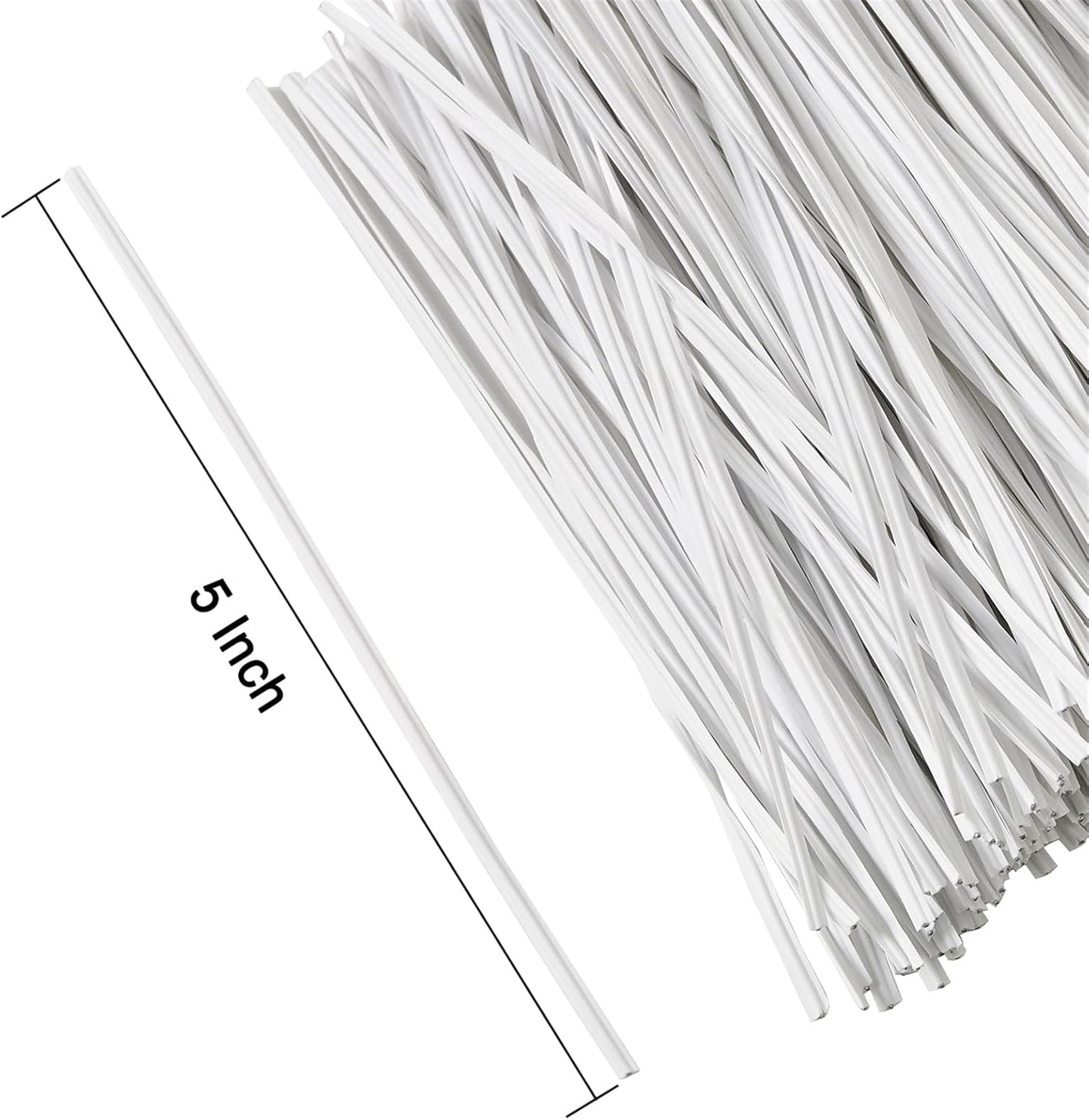 300 pcs 5 inches White Plastic Twist Ties, Cable Ties, for Bags, Gardening Tools