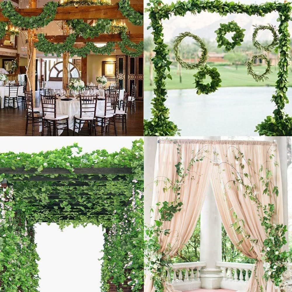Unilove 84 feet 12 Pack Fake Vines Artificial Ivy Leaves Plants Hanging Greenery Plant Garland for Bedroom Office Wall Decor Indoor Outdoors (84Ft Ivy Leaves)
