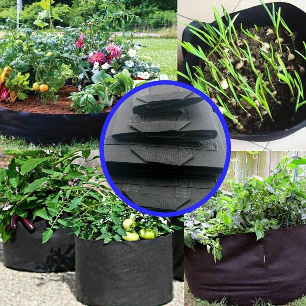 12 Pack 15 Gallon Grow Bags,Premium Fabric Pots 15 Gallon for Healthy Plant Growth - Durable and Reusable Garden Bags to Grow Vegetables,Fruits,and Flowers