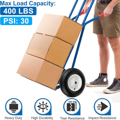 4.80/4.00-8" Wheelbarrow Tubed Tire and Wheel, 16" Universal Fit Pneumatic Tire with 3/4" or 5/8" Bearing, 3"-7" Hub, Adapter Kit Hand Truck Wheel Replacement for Garden Trailer, Wagons, 1 PCS