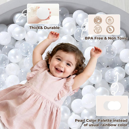 TRENDPLAY Plastic Balls for Ball Pits 2.2 Inch, Pack of 50 100 200 500 Hollow Balls, Perfect for Toddler Baby Pools,Party,Festival Decoration