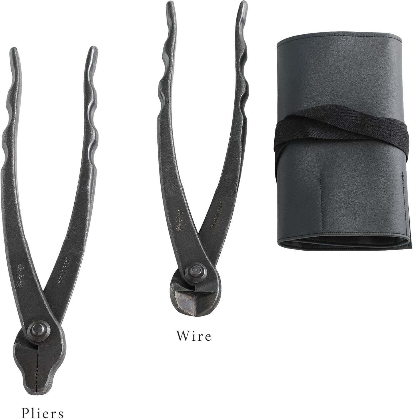 Wazakura Japanese 6PCS Bonsai Scissors and Branch Cutter Tool Kit with Roll Bag: Japanese Yasugi Steel Ashinaga and Twig Bonsai Scissors, Concave Branch Cutter, Knob Cutter, Jin Plier, Wire Cutter