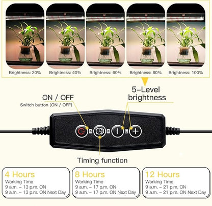 Grow Light Strips, LED 150-Bulb 3500K Dimmable Full Spectrum Plant Growing Lamp Bars for Indoor Plants Hydroponic Veg Succulent Seedling, Daisy-Chain Design