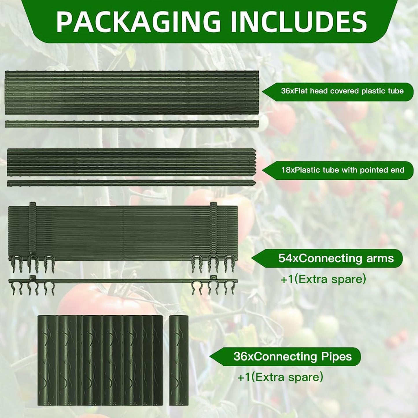 6 Package up to 48in Tomato cage Garden Grid Plant Support Posts with Adjustable Tomato cage Vegetable Grid (6pack)