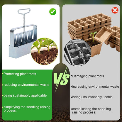 Soil Block Maker, Handheld Mini 4 Soil Block Maker, A Must-Have Nutrient Soil Blocker for Garden Enthusiasts and A Premium Gardening Essential for Seed Starting