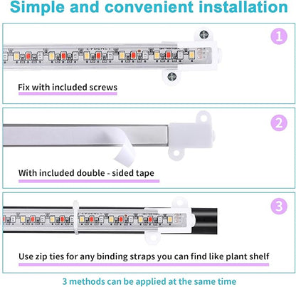 7.8'' LED Grow Light Strips, Grow Lamps for Indoor Plants Full Spectrum, Plant Light with 4/8/12H Timer, 10 Dimmable Levels for Seedling Succulent,Best Match for Plant Shelf, 3 Head