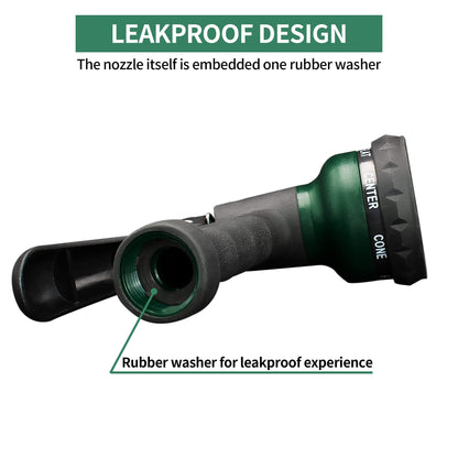 AUTOMAN Garden Hose Nozzle 2PK, ABS Water Spray Nozzle with 7 Adjustable Patterns, Slip Resistant