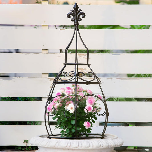 29-Inch Garden Trellis Obelisk - Durable Metal Support for Indoor & Outdoor Climbing Plants
