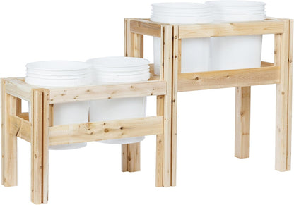 Greenes Fence Two-Tiers Four Bucket Elevated Cedar Wood Garden Frame, 54 in. x 16 in. x 30 in. - Made in USA with North American Cedar