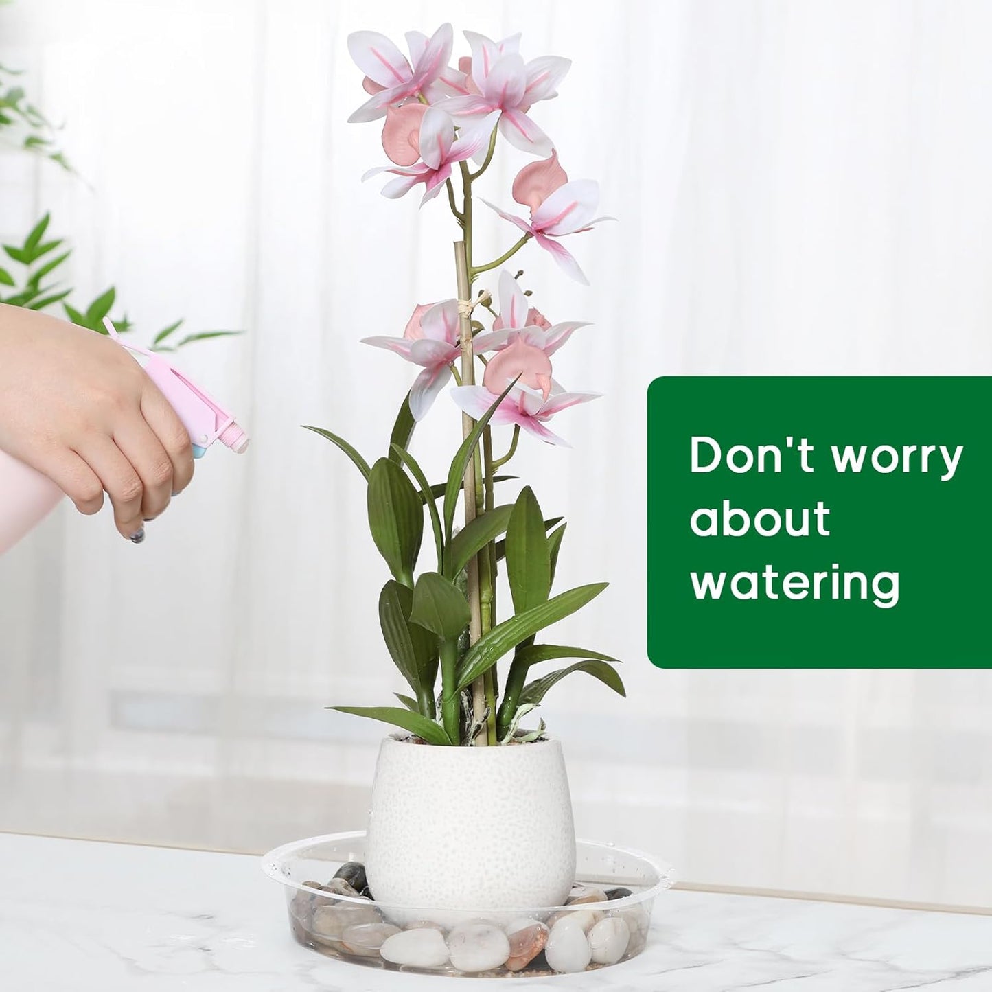 JERIA 8 Inch 20 Pack Clear Plant Saucers,Plastic Flower Pot Trays,Round Durable Plant Drip Trays for Indoor and Outdoor