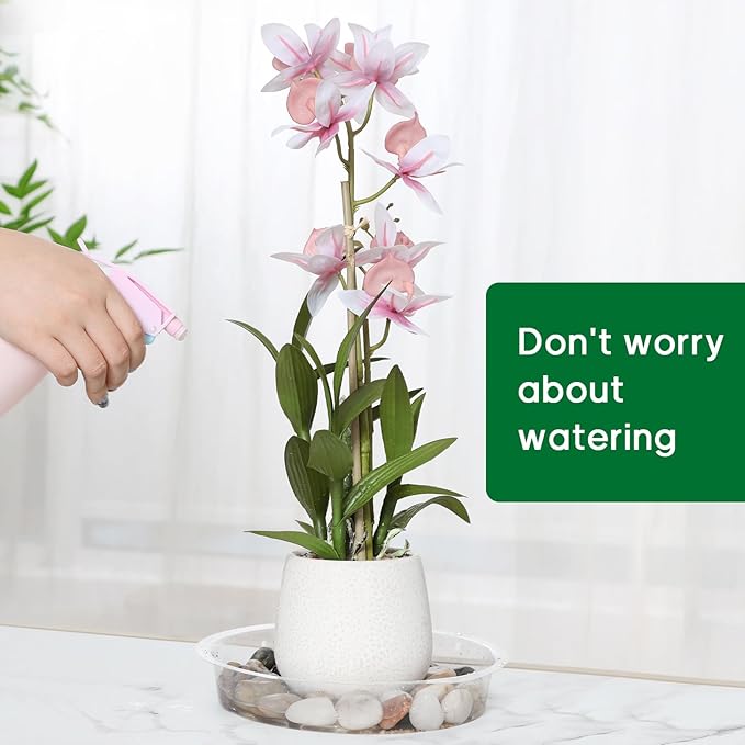 JERIA 8 Inch 20 Pack Clear Plant Saucers,Plastic Flower Pot Trays,Round Durable Plant Drip Trays for Indoor and Outdoor