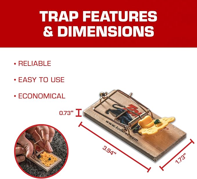 Tomcat Mouse Traps (Wooden), Inexpensive, Effective Way to Catch Mice in the Home, 2 Traps