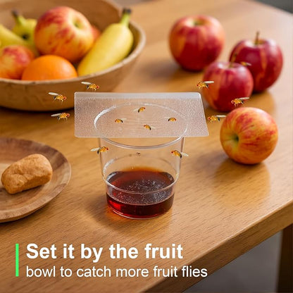 Fruit Fly Trap Covers, Double-Sided Sticky Adhesive Cards for Gnats, Fruit Flies, Moths, Kitchen Insect Control (49 Pcs)