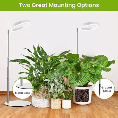 Grow Lights for Indoor Plants Full Spectrum, 80 LEDs Plant Light for Indoor Growing with 2 Mounting Options, 6/12/16H Timer, 3 Spectrum Modes, 9.8"-37.4" Height Adjustable Desk Grow Lamp