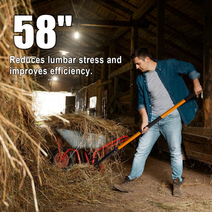 VNIMTI Pitch Fork for Gardening, 5 Tine Pitchfork Heavy Duty with Fiberglass Handle, 58 Inches