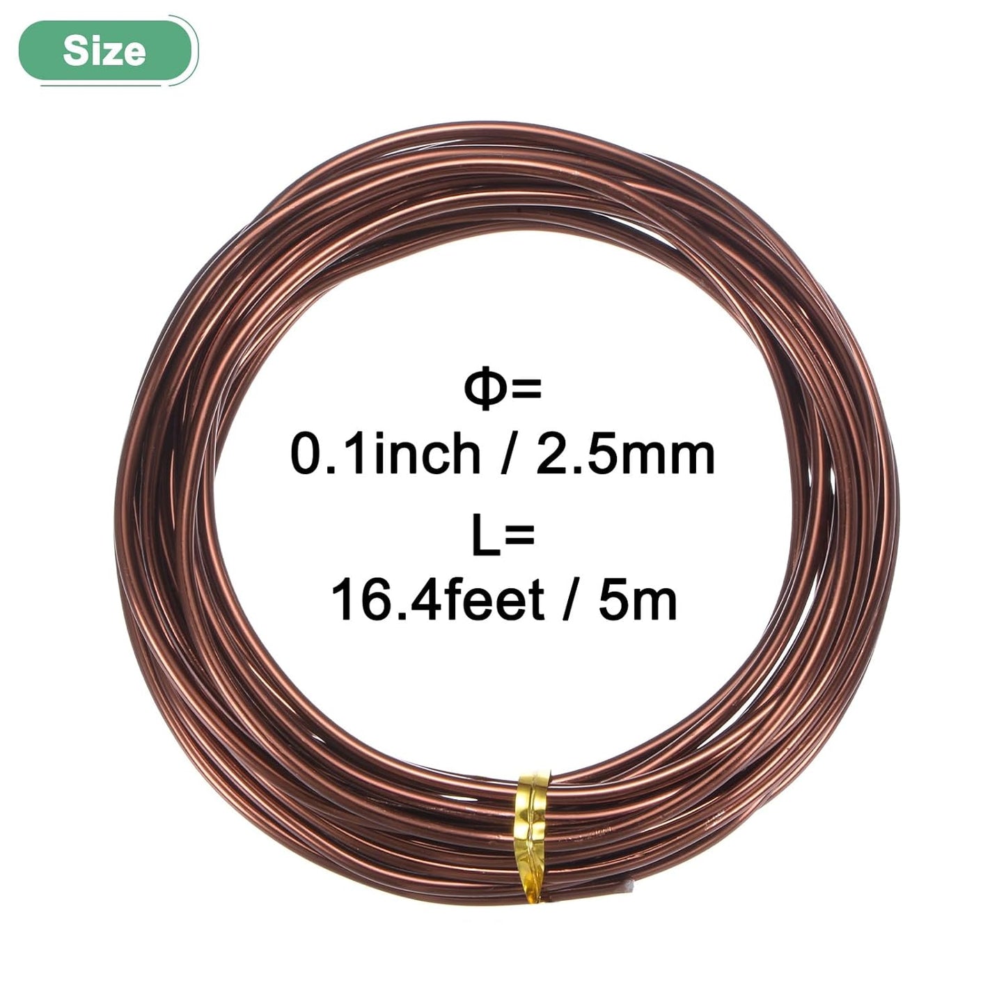 2.5mm Bonsai Training Wire, 16.4 Feet Total Anodized Aluminum Bonsai Wires for Bonsai Tree Shaping/Branches Fixing/Trunk Holding/DIY Crafting [Bronze]