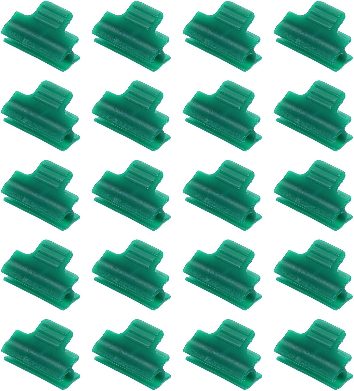 uxcell Greenhouse Clamps for 5/16inch PVC Pipe, 20pcs Greenhouse Film Clamps Shading Net Rod Clip Garden Hoops for Row Cover, Greenhouse Plastic Sheeting(Dark Green)