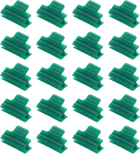 uxcell Greenhouse Clamps for 5/16inch PVC Pipe, 20pcs Greenhouse Film Clamps Shading Net Rod Clip Garden Hoops for Row Cover, Greenhouse Plastic Sheeting(Dark Green)
