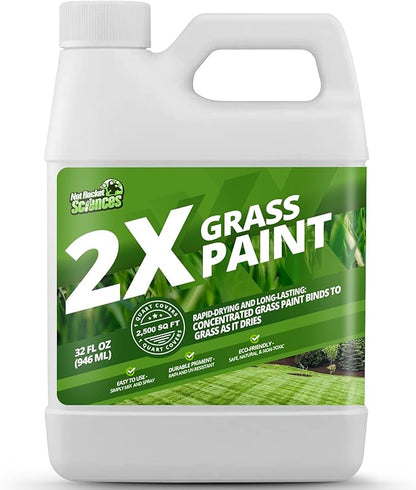 32oz 2X Green Grass Paint for Lawn, Ideal Turf Paint & Green Lawn Spray to Renew Discolored Lawns, Concentrated Grass Dye, Premium Colorant for Vibrant and Lush Greener Lawns
