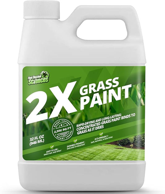 32oz 2X Green Grass Paint for Lawn, Ideal Turf Paint & Green Lawn Spray to Renew Discolored Lawns