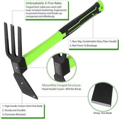 2pcs Pick Axes for Digging and No Installation Required Garden Hoe and Cultivator Hand Rake Garden Tool Durable and Comfortable Handle Mattock Weeding Hoe
