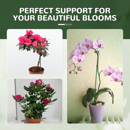 Adjustable Plant Support Stakes with, 15 Pack Green Garden Stakes for Indoor Outdoor Potted Plants, Orchids, Tomatoes, Roses, Single Stem Support Stakes