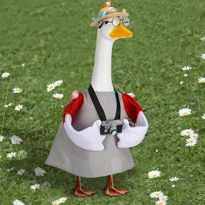Geyoga Goose Outfit for 23 Inch Cement Plastic Porch Bird Watching Theme Goose Clothe Gift for Bird Lovers Outdoor Yard Lawn Garden Costume