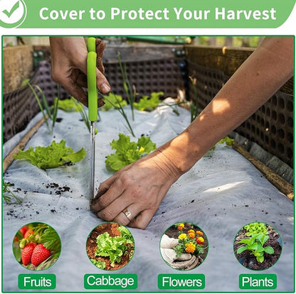 SPORTYOUTH Plant Covers Freeze Protection 10 x 50 FT 1.2 oz/yd² Frost Cloth Blankets Large Thicker Garden Floating Row Cover Fabric for Outdoor Plants Winter Cold Fruits Pests Protection, White