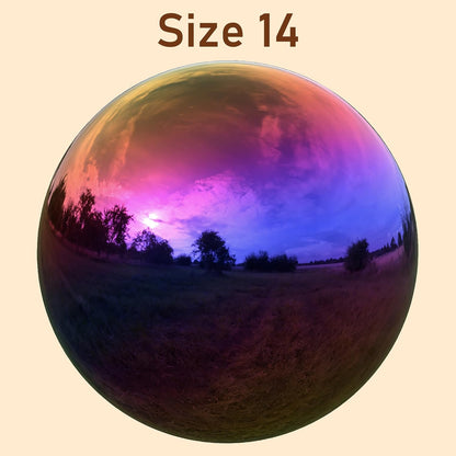 Lulu Decor, Rainbow Stainless Steel Gazing Mirror Ball Size 14 with Stand