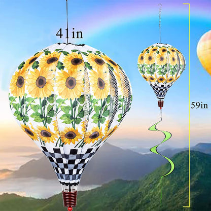 Giant Sunflower Hot Air Balloon Garden Wind Spinners Large Pinwheels Whirligigs Windmill Toys for Kids Yard Decor Lawn Decorations Outdoor Whirlygig Windmills Wind Twister Everyday 59" L 2Pack