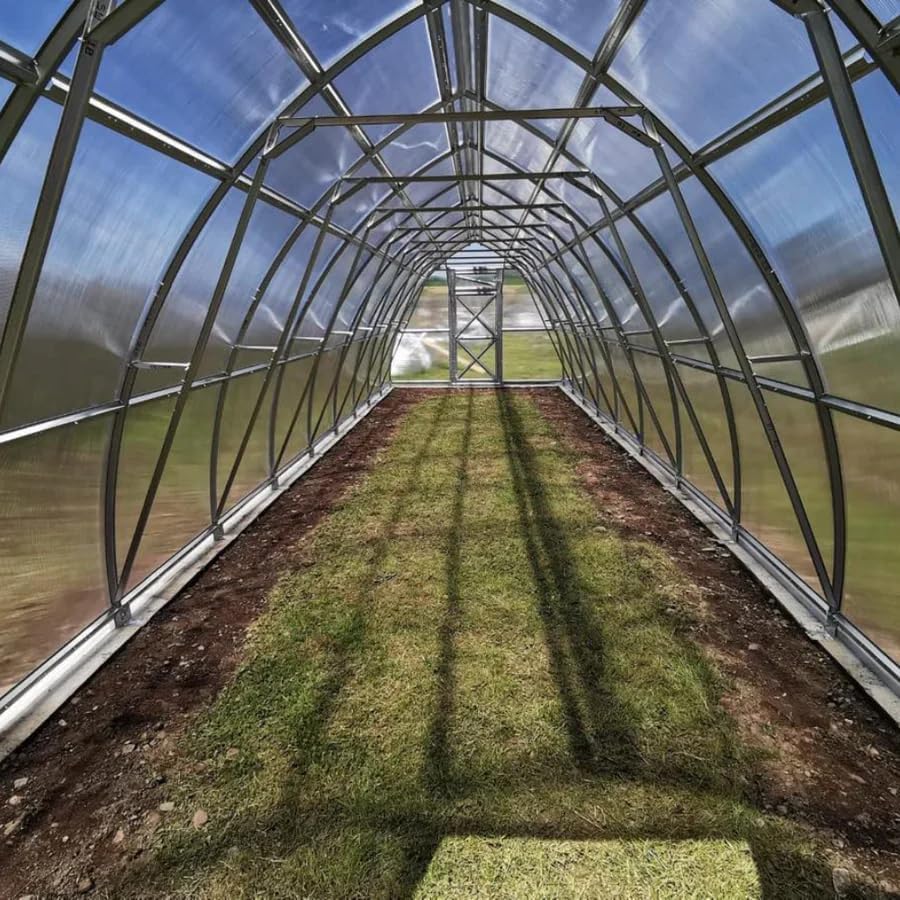 Classic Arch Polycarbonate Greenhouse Kit – 0.23" Twin-Wall Panels, Heavy-Duty Galvanized Steel Frame, Weather-Resistant, Expandable Outdoor Garden House for All Seasons 3 x 8 m (24 m2)