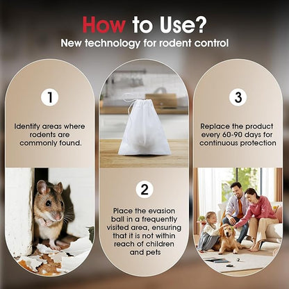 Mouse Repellent Balls 36 Pcs, Natural Peppermint Oil Rodent Deterrent for Mice, Rats & Squirrels – Safe Indoor & Outdoor Pest Control for Home, Garage, Garden, and Car