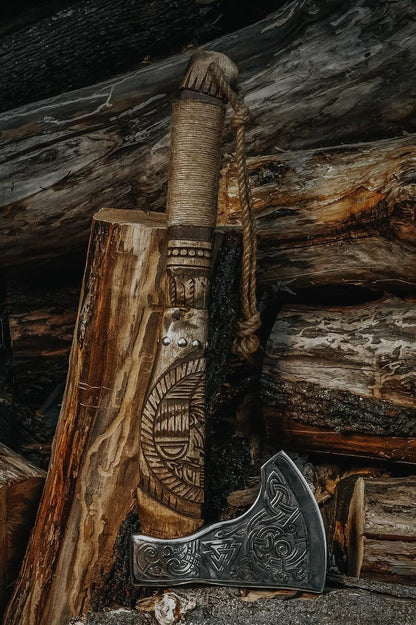 Poshland Custom Handmade Axe/Leather Cover - Vertical Carry, Multipurpsoe Tool