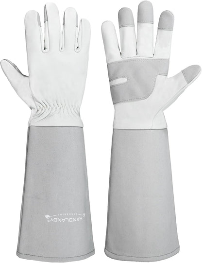 HANDLANDY Long Garden Gloves Thorn Proof for Women & Men, Rose Pruning Gauntlet Gloves, Best Protection Tool for Gardener