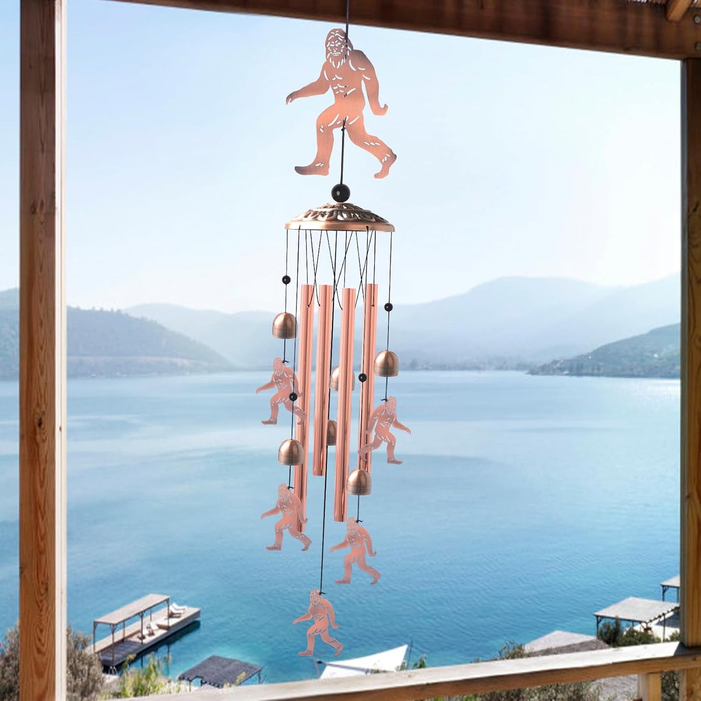 Handmade Bigfoot Wind Chime - Unique Wind Chimes for Outside Clearance, Garden Gift for Yard Decorations Outdoor, Perfect for Mom, Kids Meditation Lovers - Nursery, Patio Garden Decor