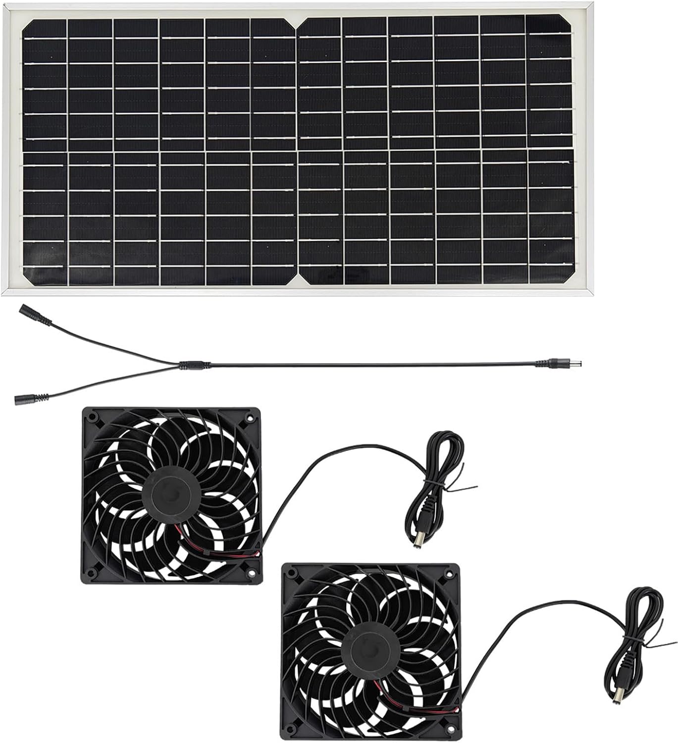 20W Solar Exhaust Fan for Chicken Coop, Sheds, Greenhouses, Dog Houses, Windows, Attics, Solar Powered Fan with Metal Frame, Easy Plug and Play Installation