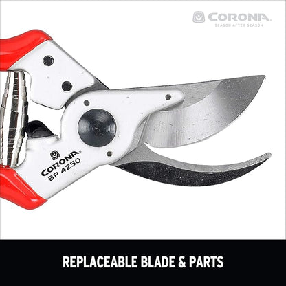 Corona BP 4250 Forged Steel Aluminum Handles Bypass Hand Pruner - 1 inch Cut Capacity Stem and Branch Garden Shears, Red (Pack of 6)