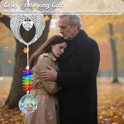 13.8 - Inch Crystal Sun Catchers Indoor Window - A Heart - Felt Memorial Hanging Crystal Suncatcher for Bereaved